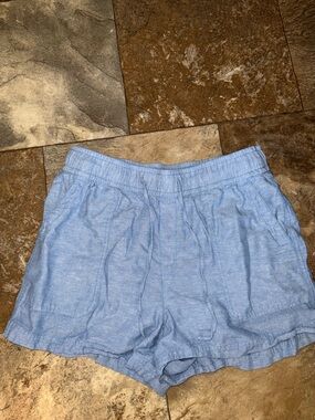 GAP Light Blue Women's Casual Linen-Blend Shorts